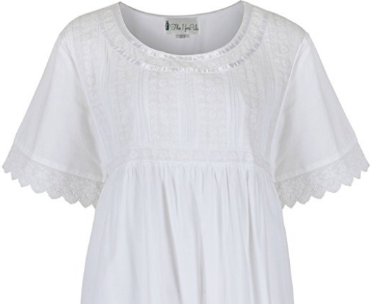 white cotton nightgown plus size